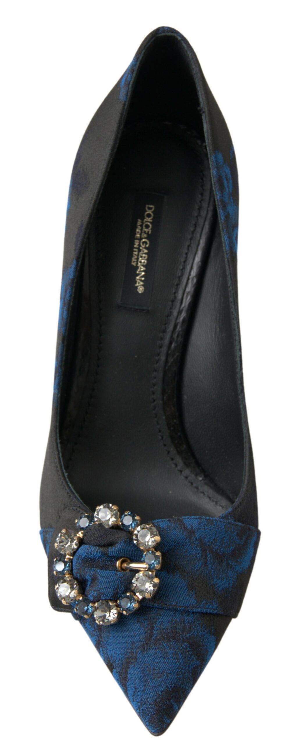 Dolce &amp; Gabbana Bleu Floral Ayers Cristal Escarpins Chaussures