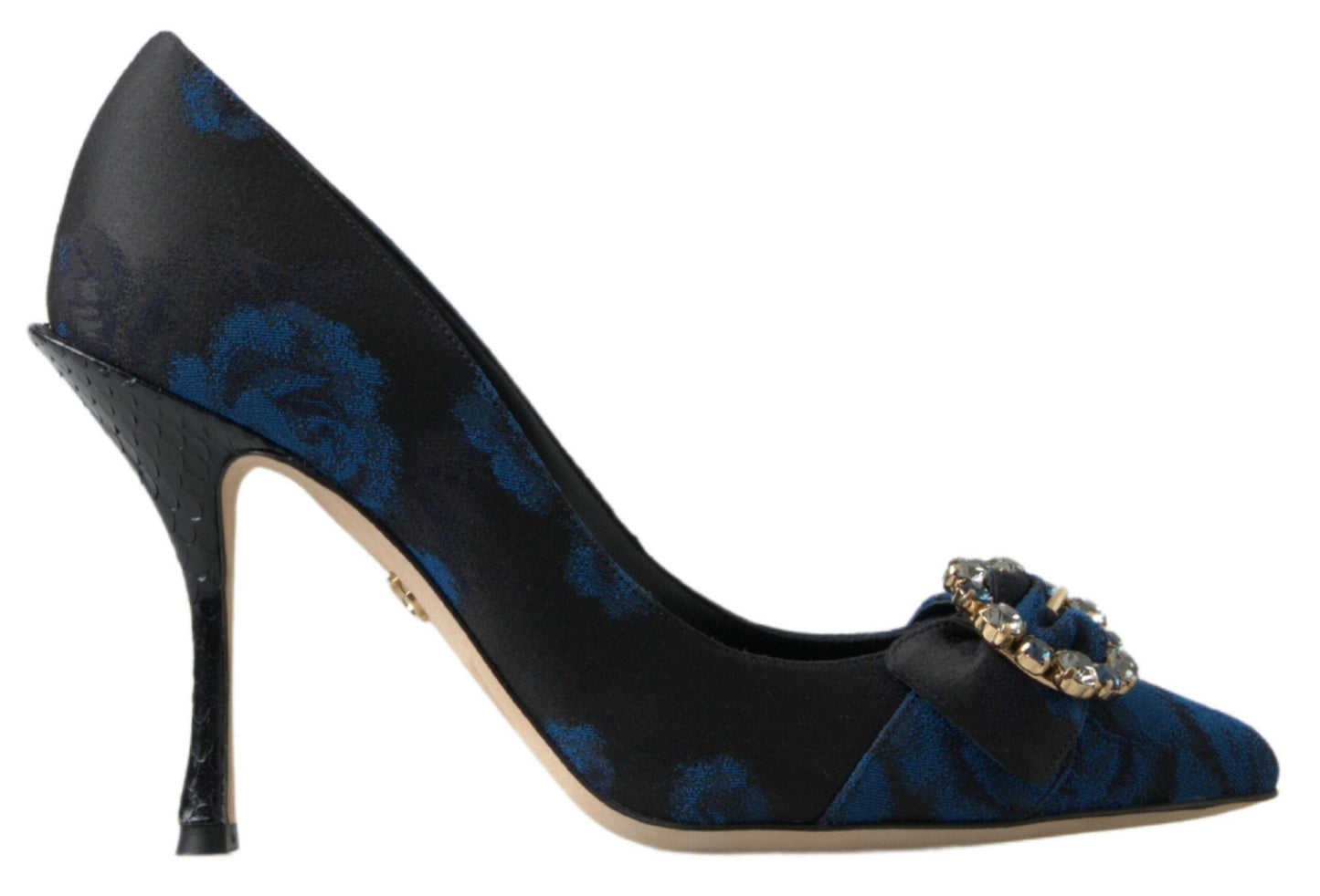 Dolce &amp; Gabbana blaue Ayers-Kristall-Pumps mit Blumenmuster