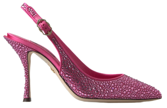 Dolce &amp; Gabbana Chaussures Escarpins En Cristal Slingbacks Roses