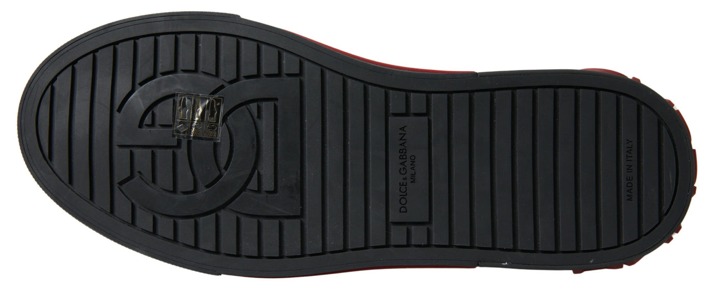 Dolce &amp; Gabbana Mocassins Léopard Noir Rouge Baskets Chaussures