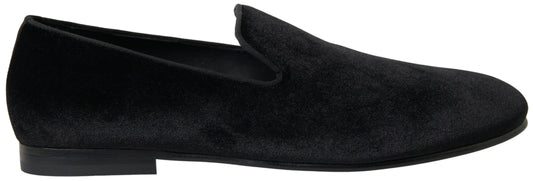 Dolce &amp; Gabbana Mocassins en velours noirs Chaussures formelles