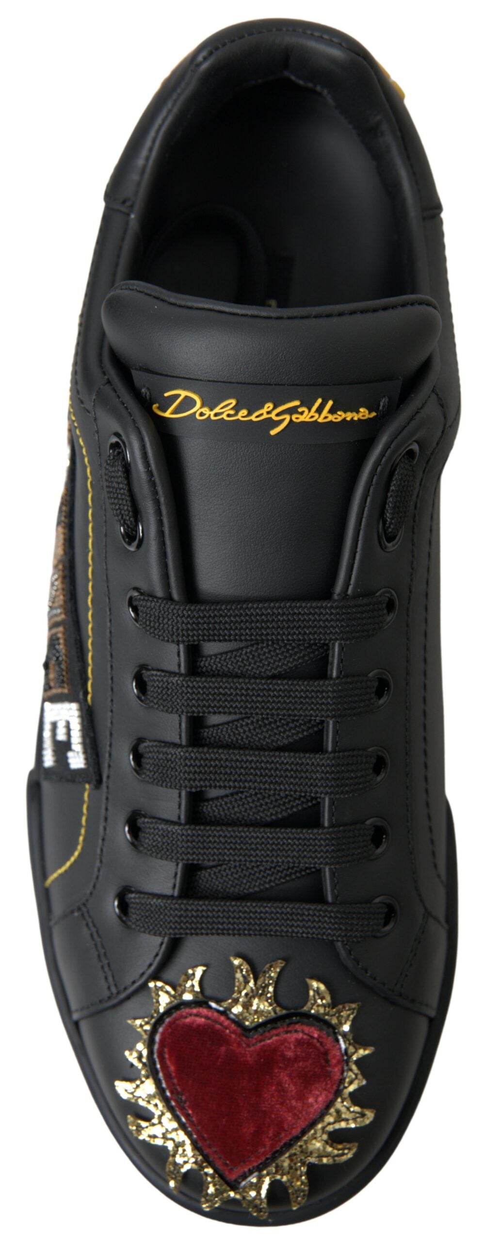 Dolce &amp; Gabbana Baskets Portofino Prince en cuir noir