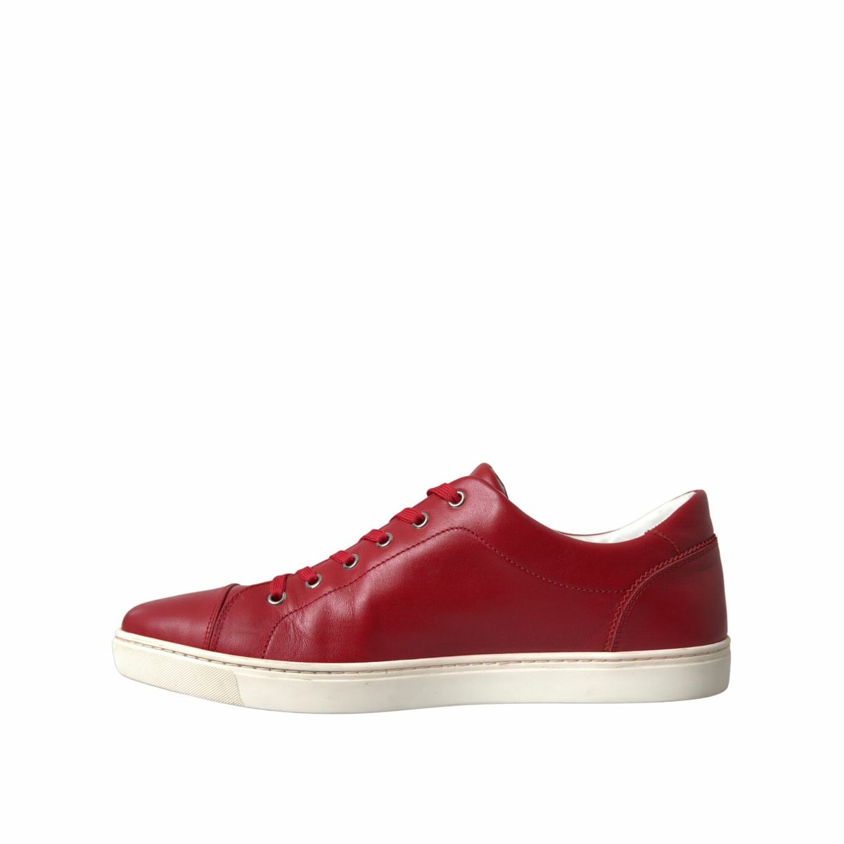 Dolce &amp; Gabbana Schuhe Rote Portofino-Leder-Low-Top-Herren-Sneaker