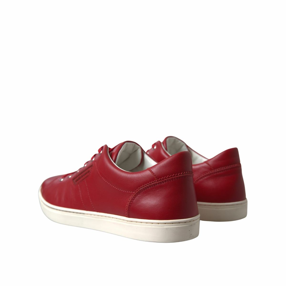 Dolce &amp; Gabbana Schuhe Rote Portofino-Leder-Low-Top-Herren-Sneaker