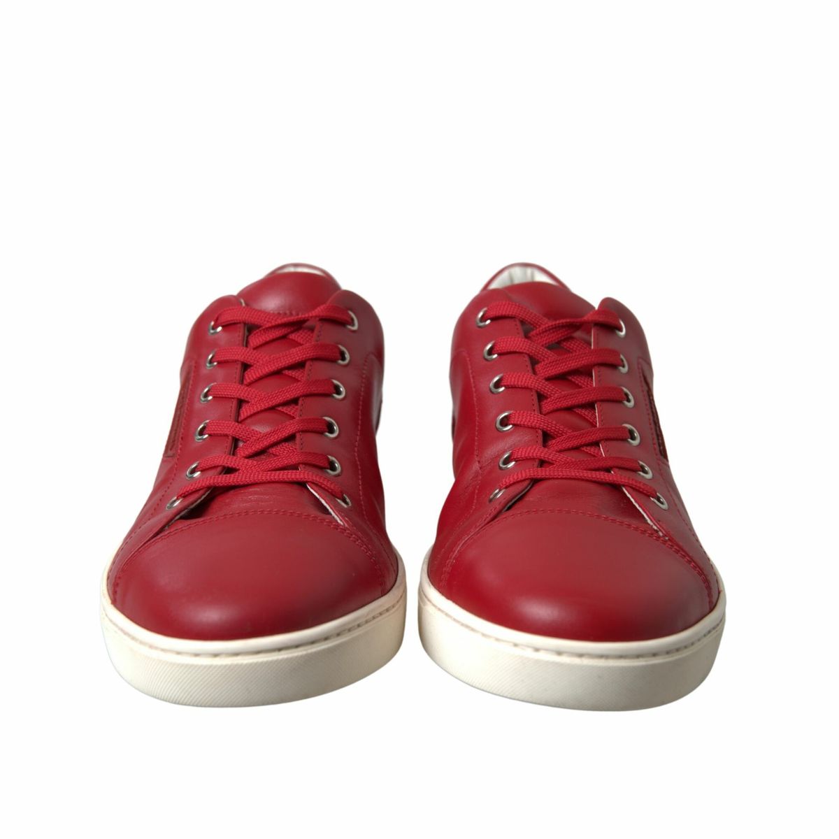 Dolce &amp; Gabbana Schuhe Rote Portofino-Leder-Low-Top-Herren-Sneaker