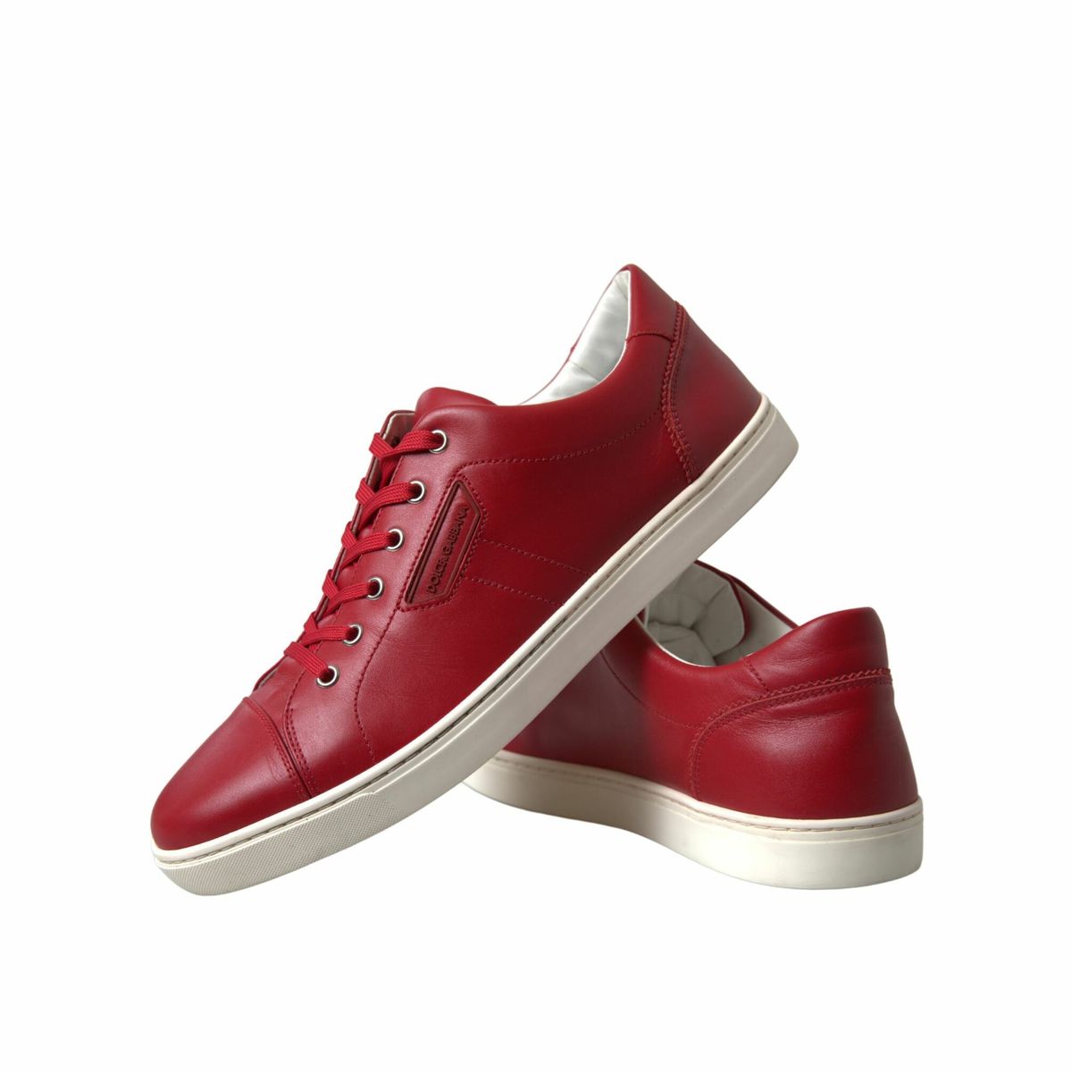 Dolce &amp; Gabbana Chaussures Baskets basses en cuir Portofino rouge pour hommes