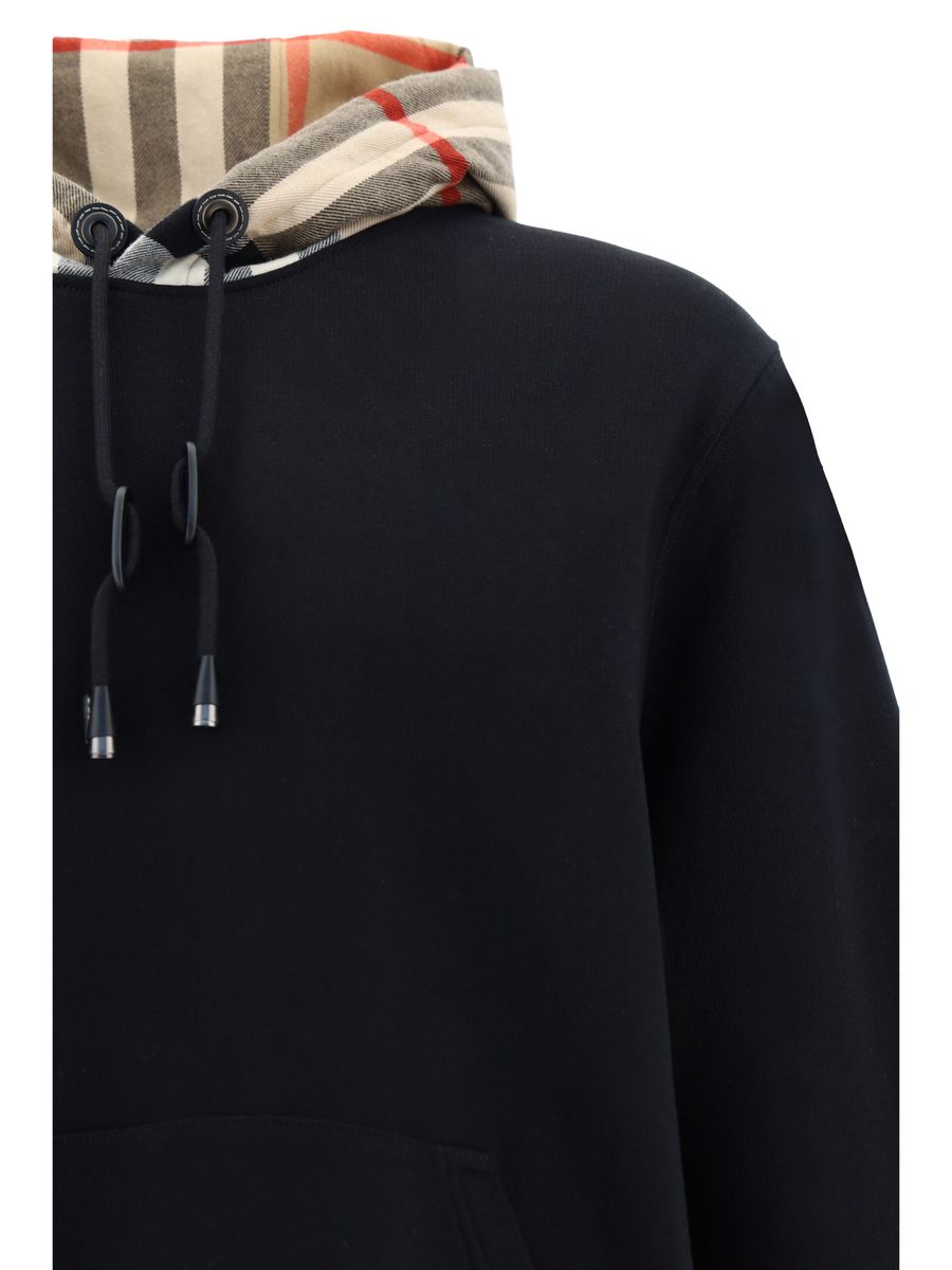 Burberry Samuel Hoodie-Sweatshirt aus schwarzer Baumwolle