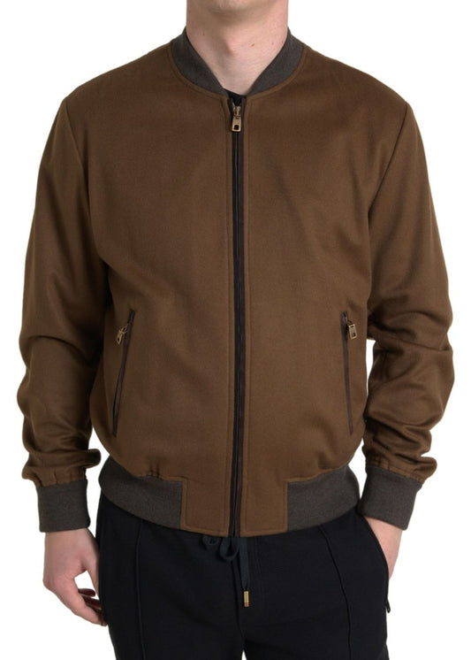 Dolce &amp; Gabbana Veste Bomber Zippée En Cachemire Marron Pour Homme