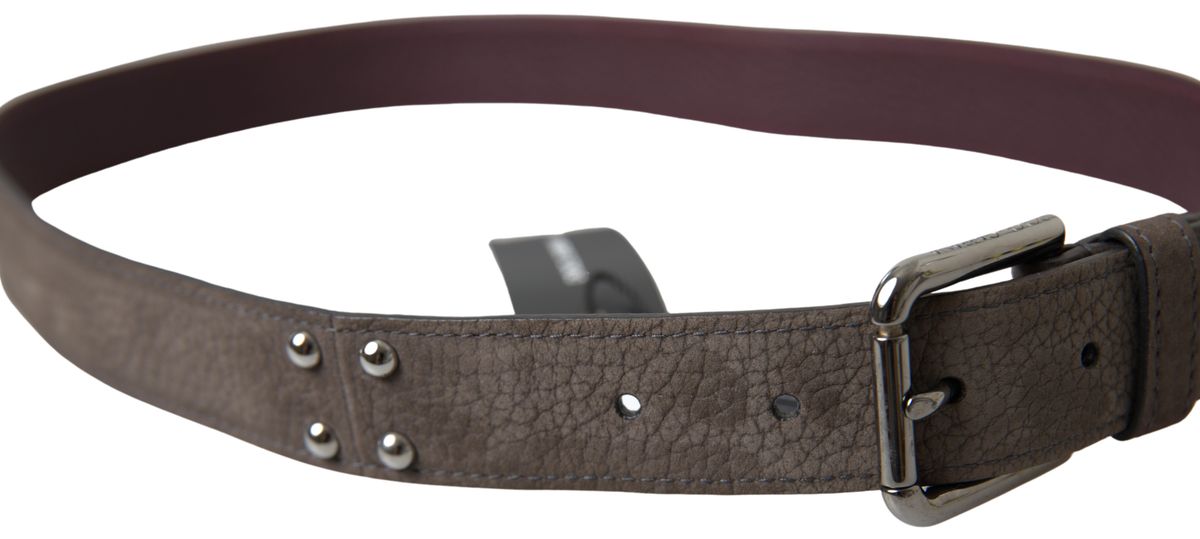 Dolce &amp; Gabbana Ceinture Cintura en cuir marron avec boucle en métal pour hommes