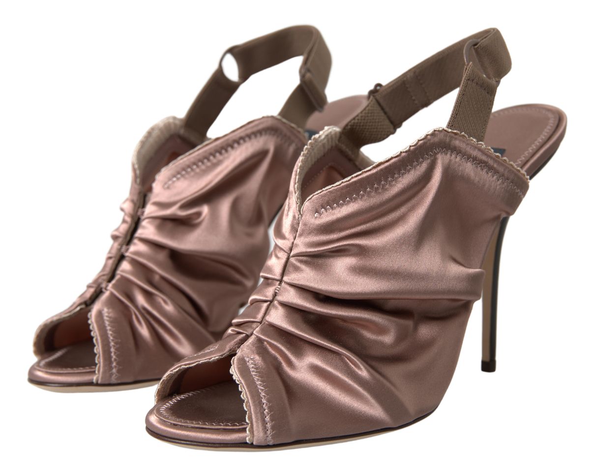 Dolce &amp; Gabbana Marron clair Slingback Style Corset Fermeture talons aiguilles