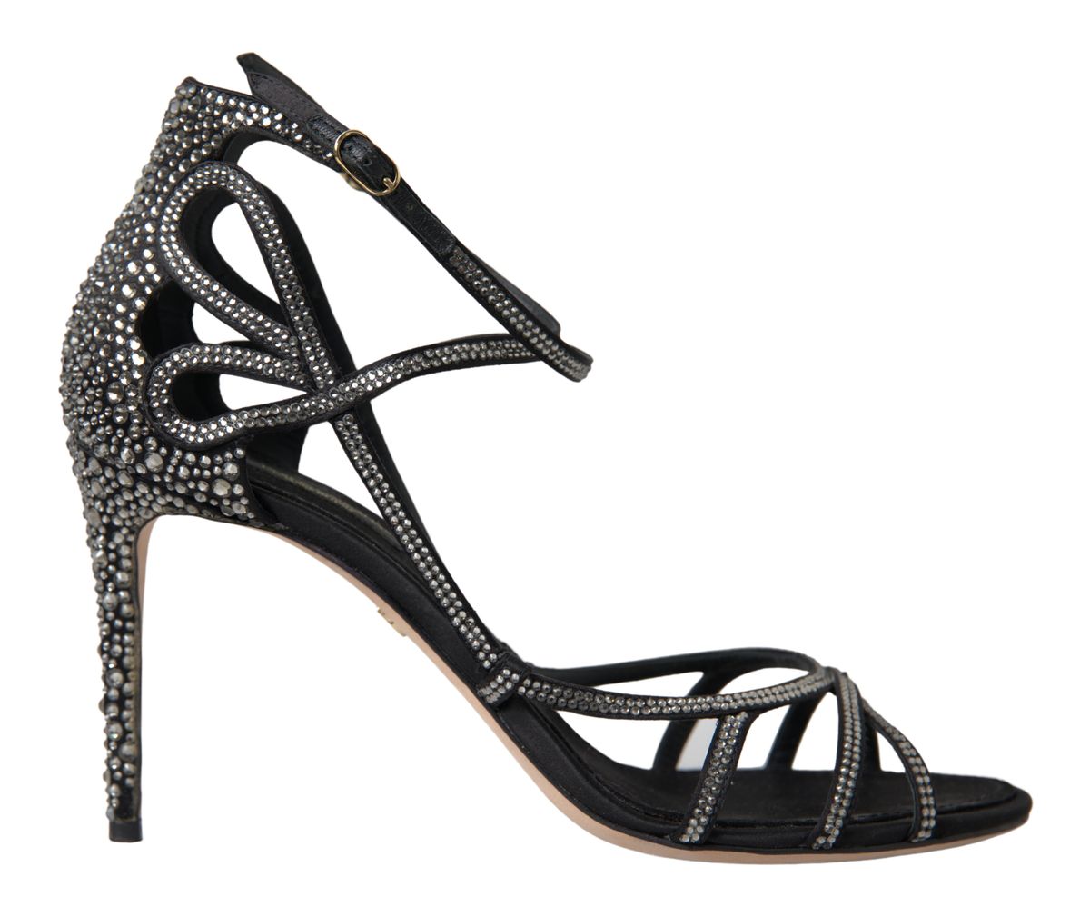 Dolce &amp; Gabbana Sandales à talons aiguilles en strass Chaussures en satin