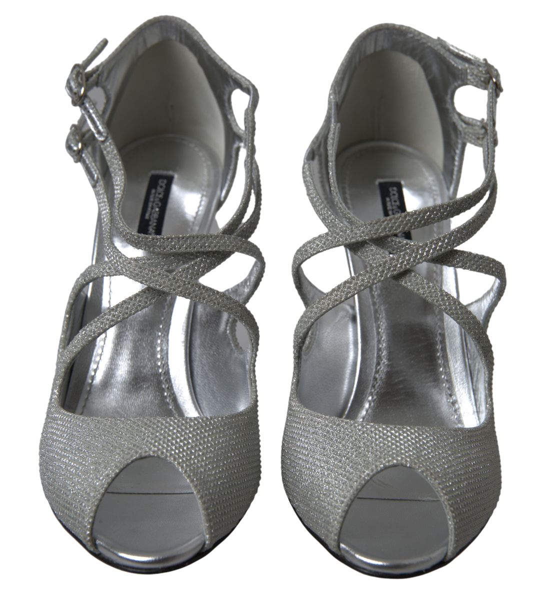 Dolce &amp; Gabbana Argent Shimmers Sandales Talon Escarpins Chaussures