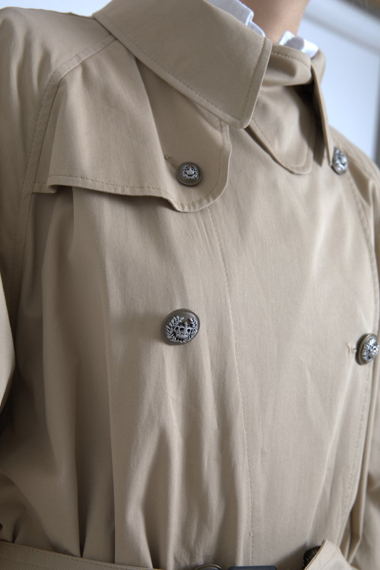 Dolce &amp; Gabbana Khaki zweireihige Trenchcoat-Jacke