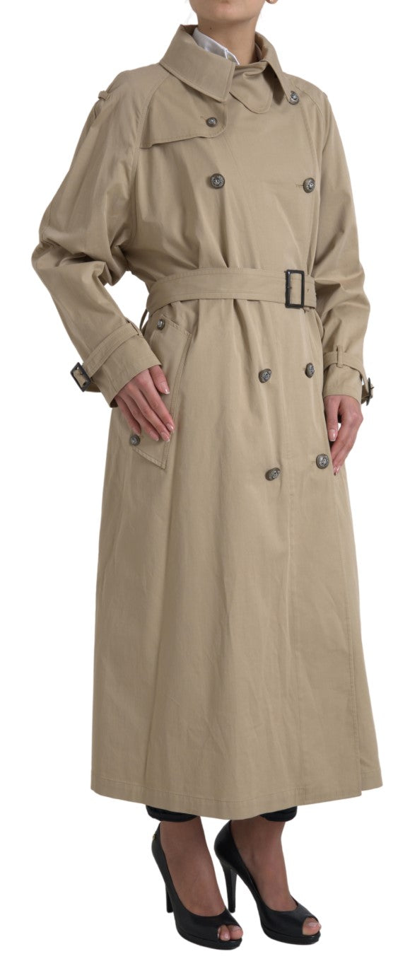 Dolce &amp; Gabbana Khaki zweireihige Trenchcoat-Jacke