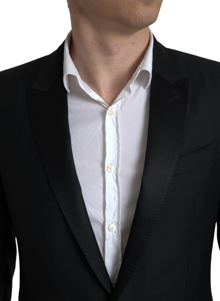 Dolce &amp; Gabbana Blazer MARTINI à simple boutonnage en laine noire