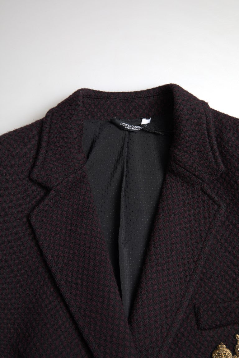 Dolce &amp; Gabbana Lila zweireihiger Blazer mit Logo-Stickerei