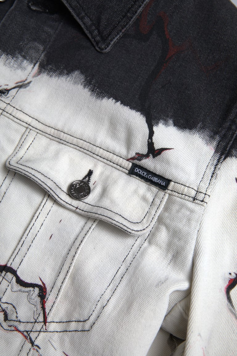 Dolce &amp; Gabbana Veste en jean à col en coton multicolore