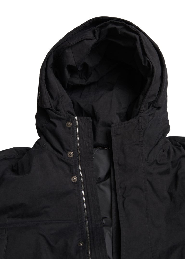 Dolce &amp; Gabbana Parka à capuche noire en coton Trench-coat