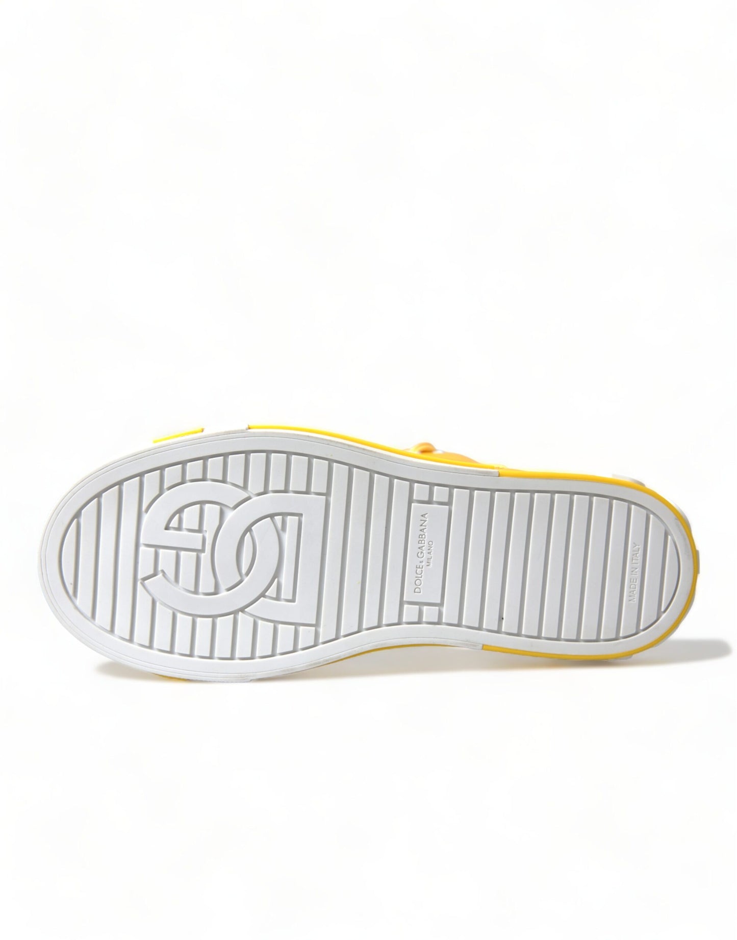 Dolce &amp; Gabbana Baskets montantes en cuir blanc jaune