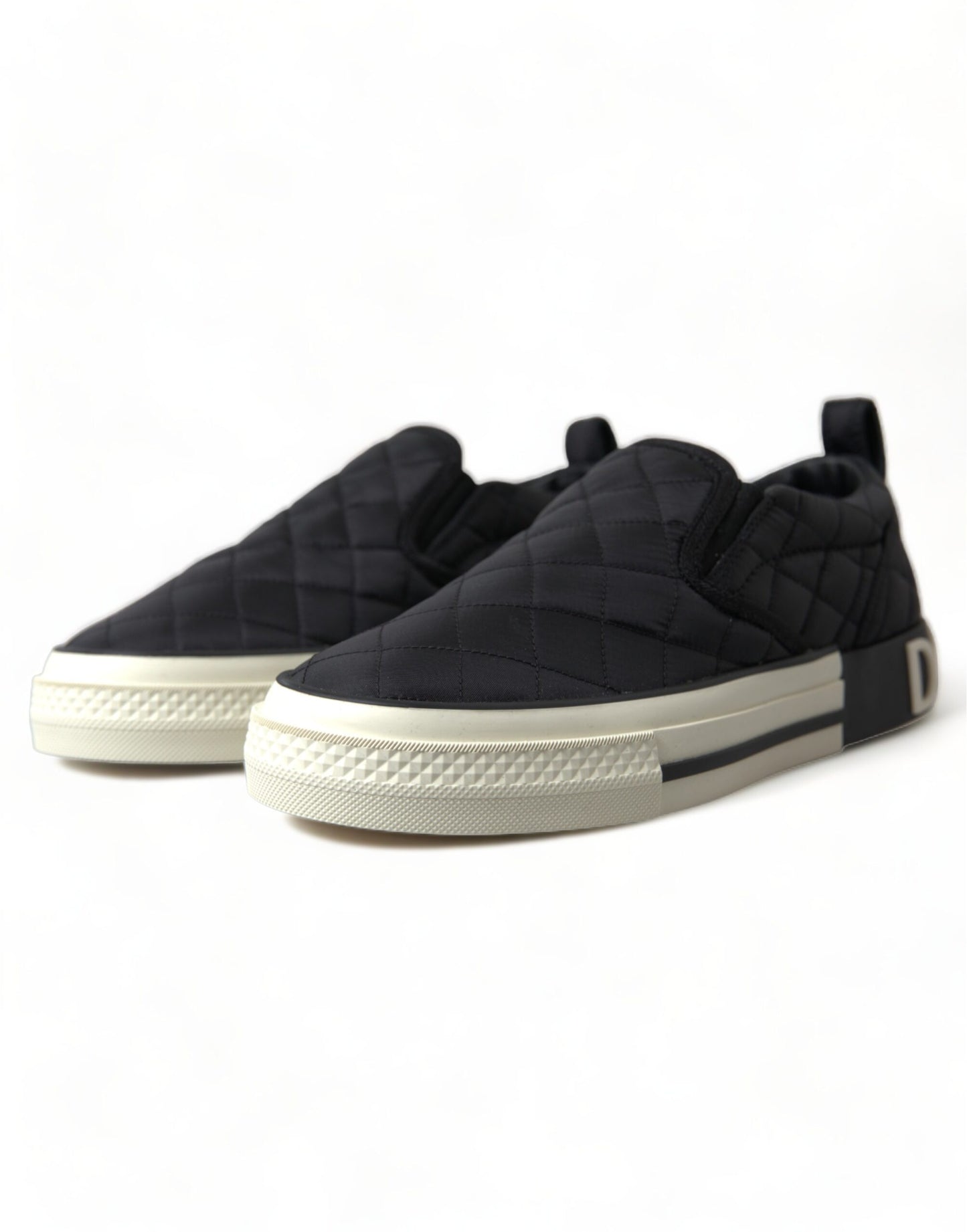 Dolce & Gabbana Elegant Quilted Black Canvas Sneakers