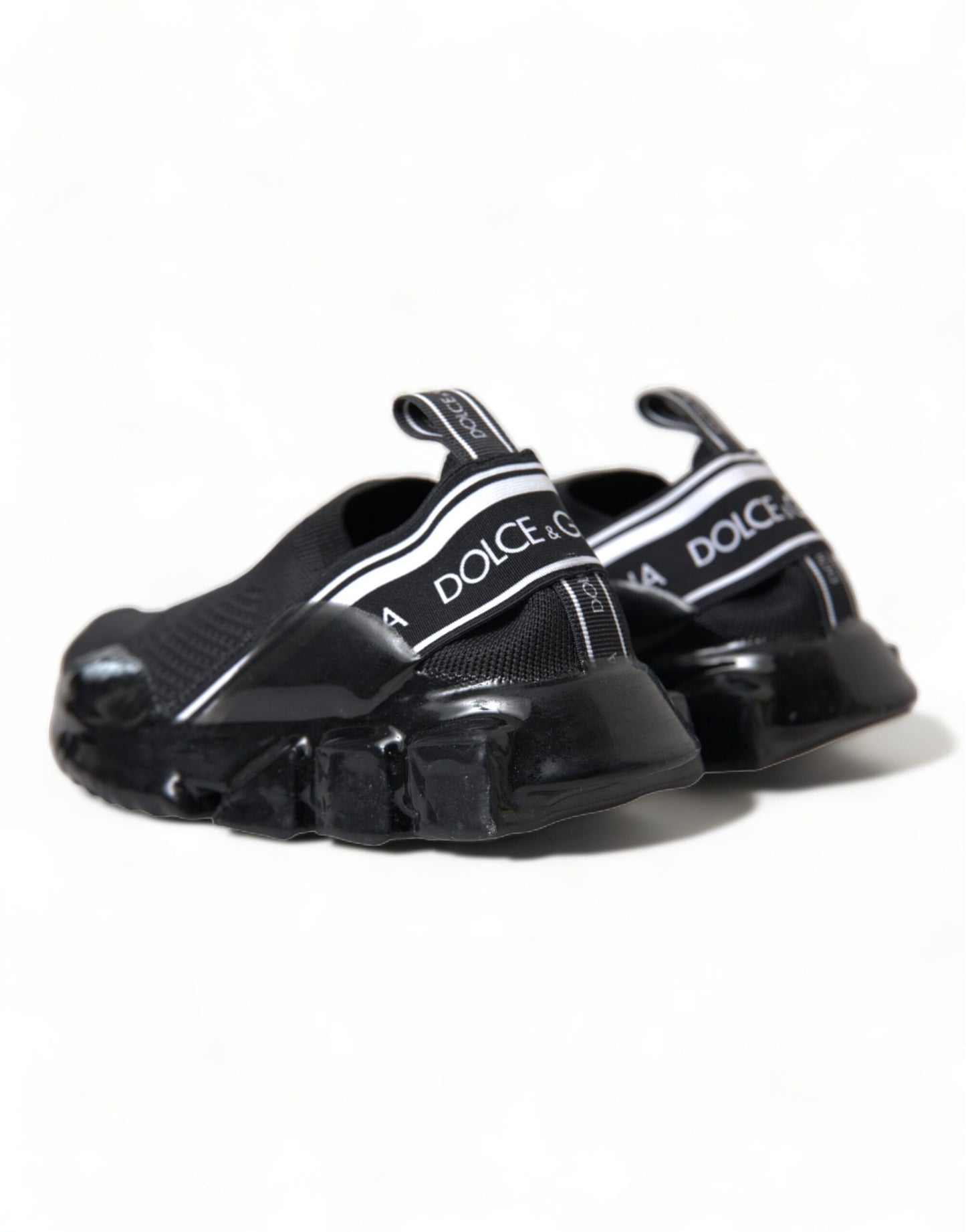 Dolce &amp; Gabbana Noir Sorrento Slip On Low Top Baskets Chaussures