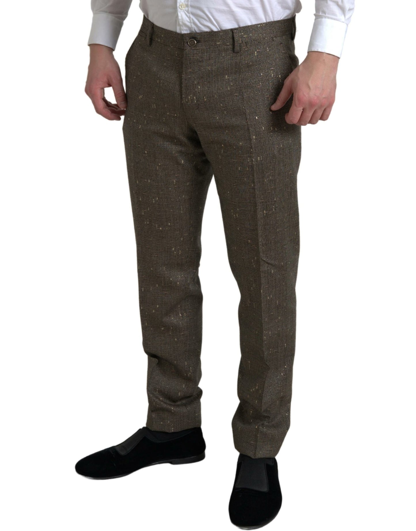 Dolce &amp; Gabbana Robe en laine marron Pantalon skinny homme Pantalon