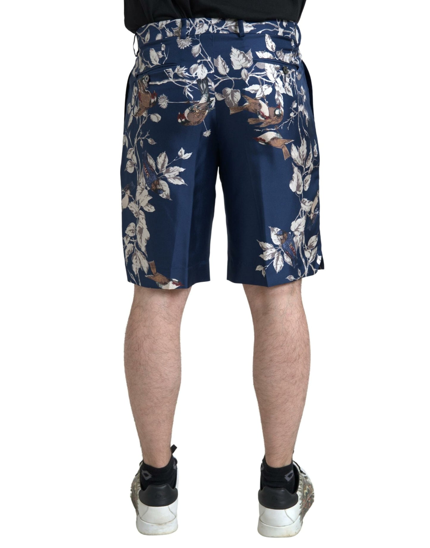 Dolce &amp; Gabbana Bermuda en soie à imprimé floral bleu pour homme