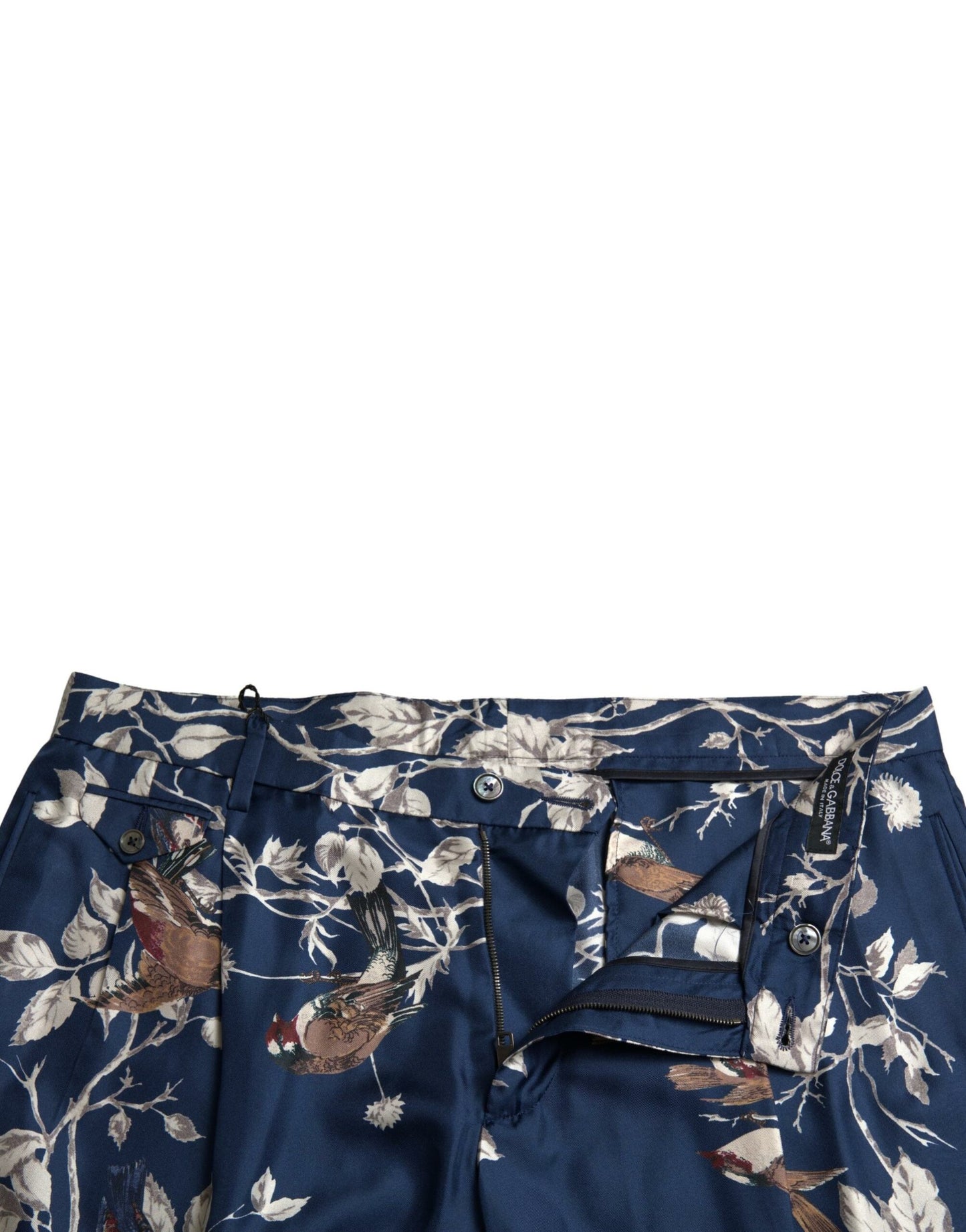 Dolce &amp; Gabbana Bermuda en soie à imprimé floral bleu pour homme