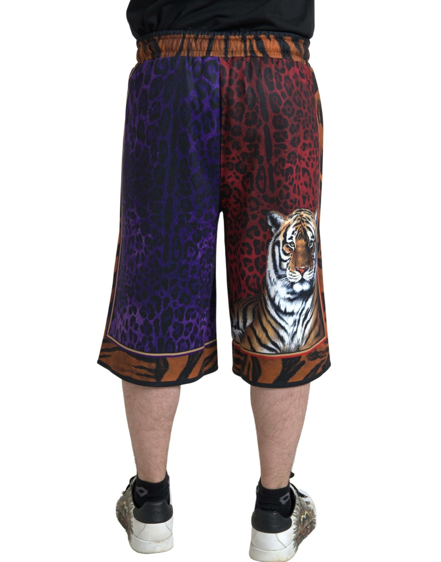 Mehrfarbige Herren-Bermudashorts mit Tiger-Print von Dolce &amp; Gabbana