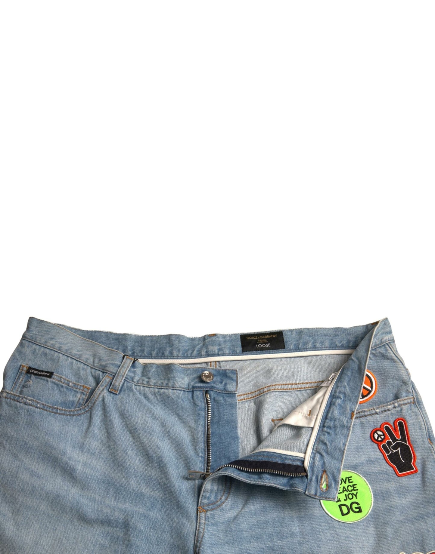 Dolce &amp; Gabbana Hellblaue Herren-Bermuda-Jeansshorts aus Baumwolle