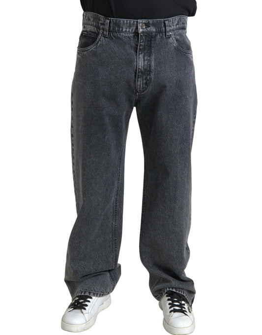 Dolce &amp; Gabbana Jean droit en coton gris foncé pour homme