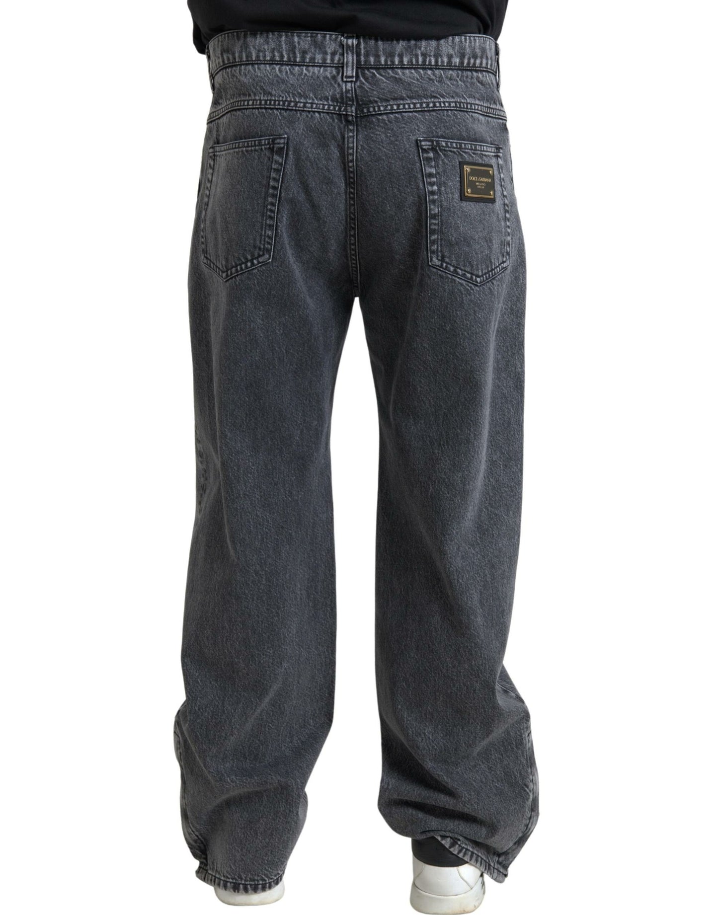 Dolce &amp; Gabbana Dunkelgraue Baumwoll-Jeans mit gerader Passform für Herren