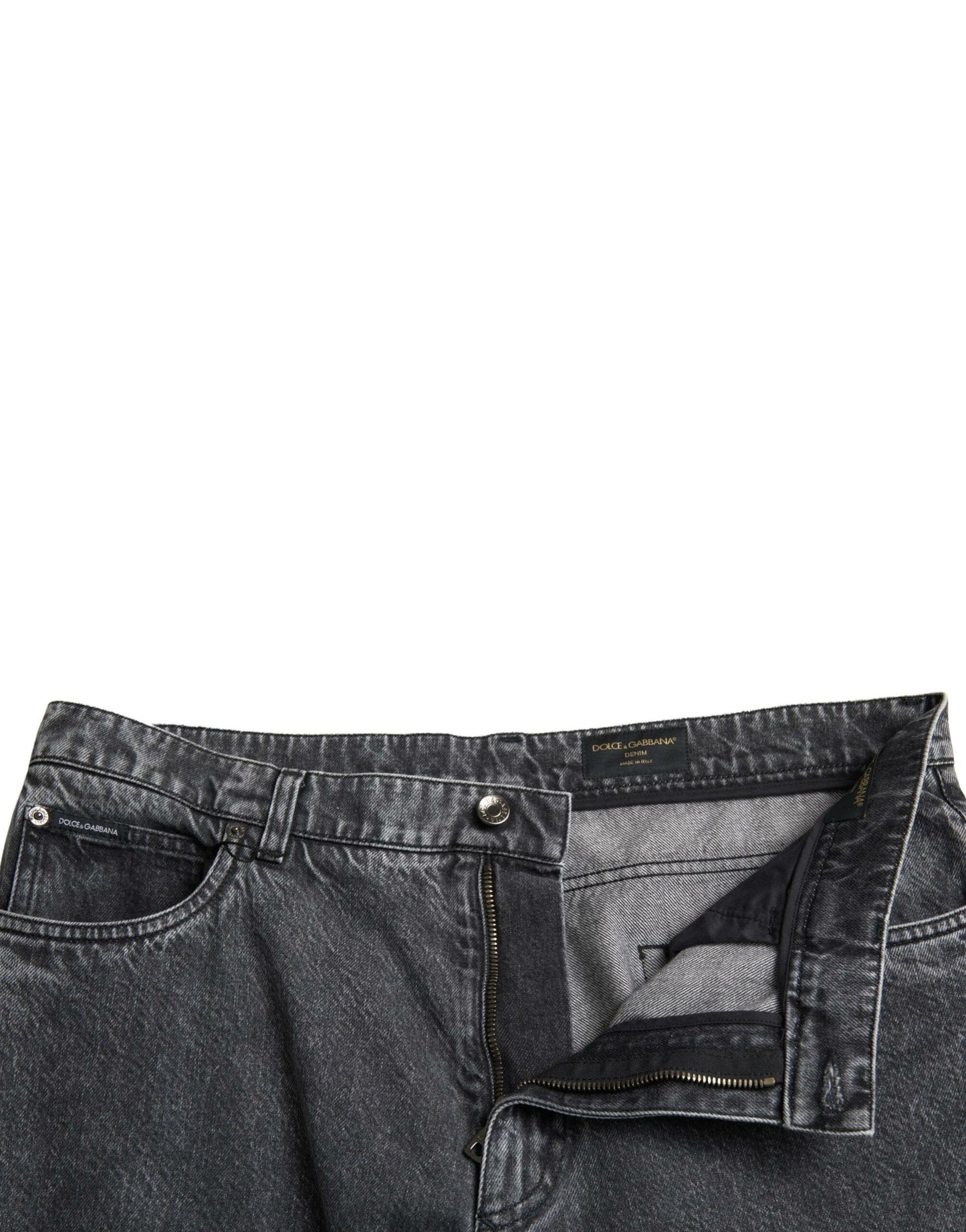 Dolce &amp; Gabbana Jean droit en coton gris foncé pour homme