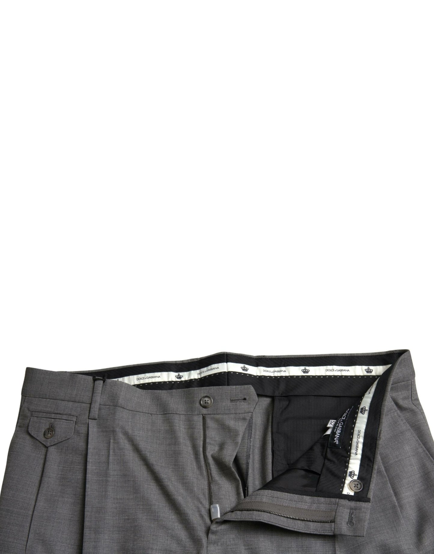 Dolce &amp; Gabbana Graue Woll-Chino-Skinny-Herren-Kleiderhose