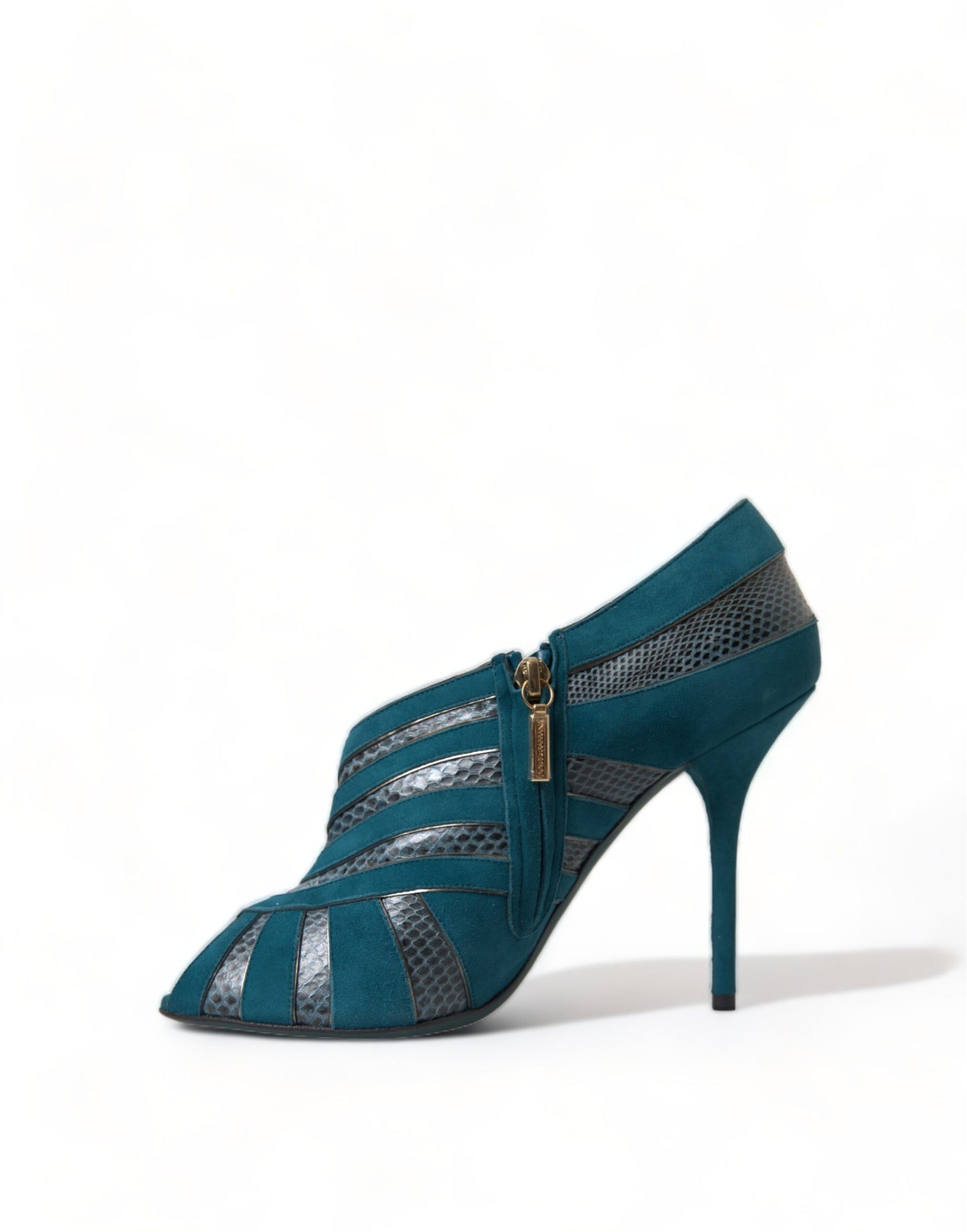 Dolce &amp; Gabbana Peep-Toe-Pumps aus Wildleder in Blaugrün