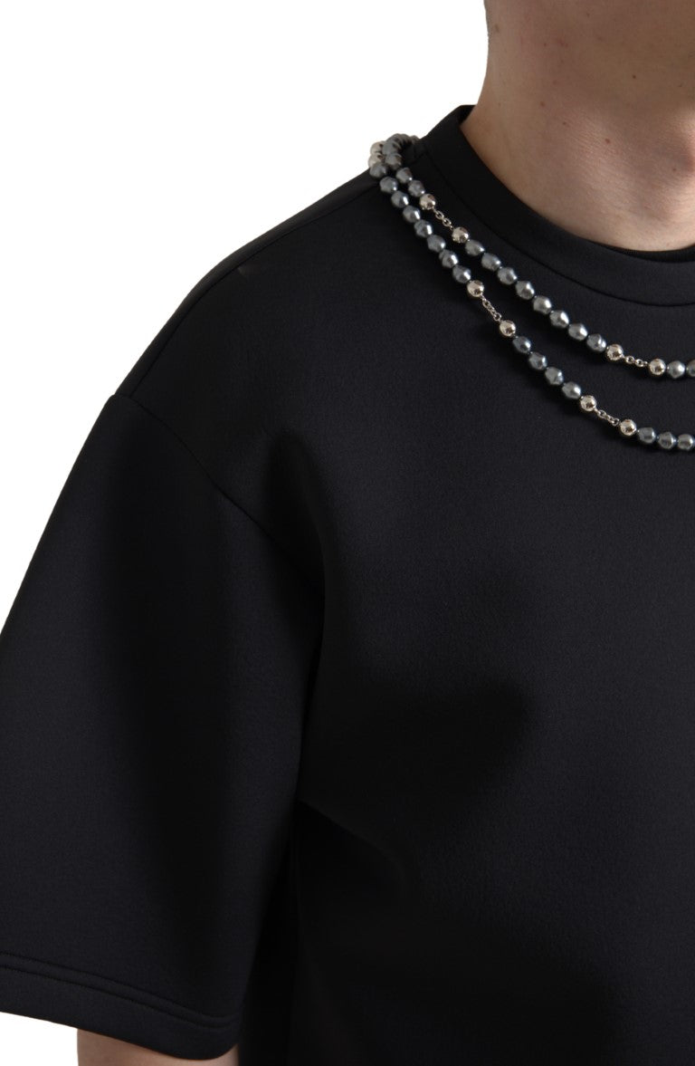 Dolce &amp; Gabbana T-shirt en polyester orné d'un collier noir