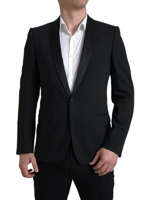 Dolce &amp; Gabbana Blazer MARTINI à simple boutonnage en laine noire