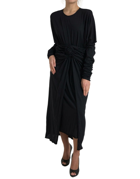 Dolce &amp; Gabbana Robe fourreau mi-longue en laine noire