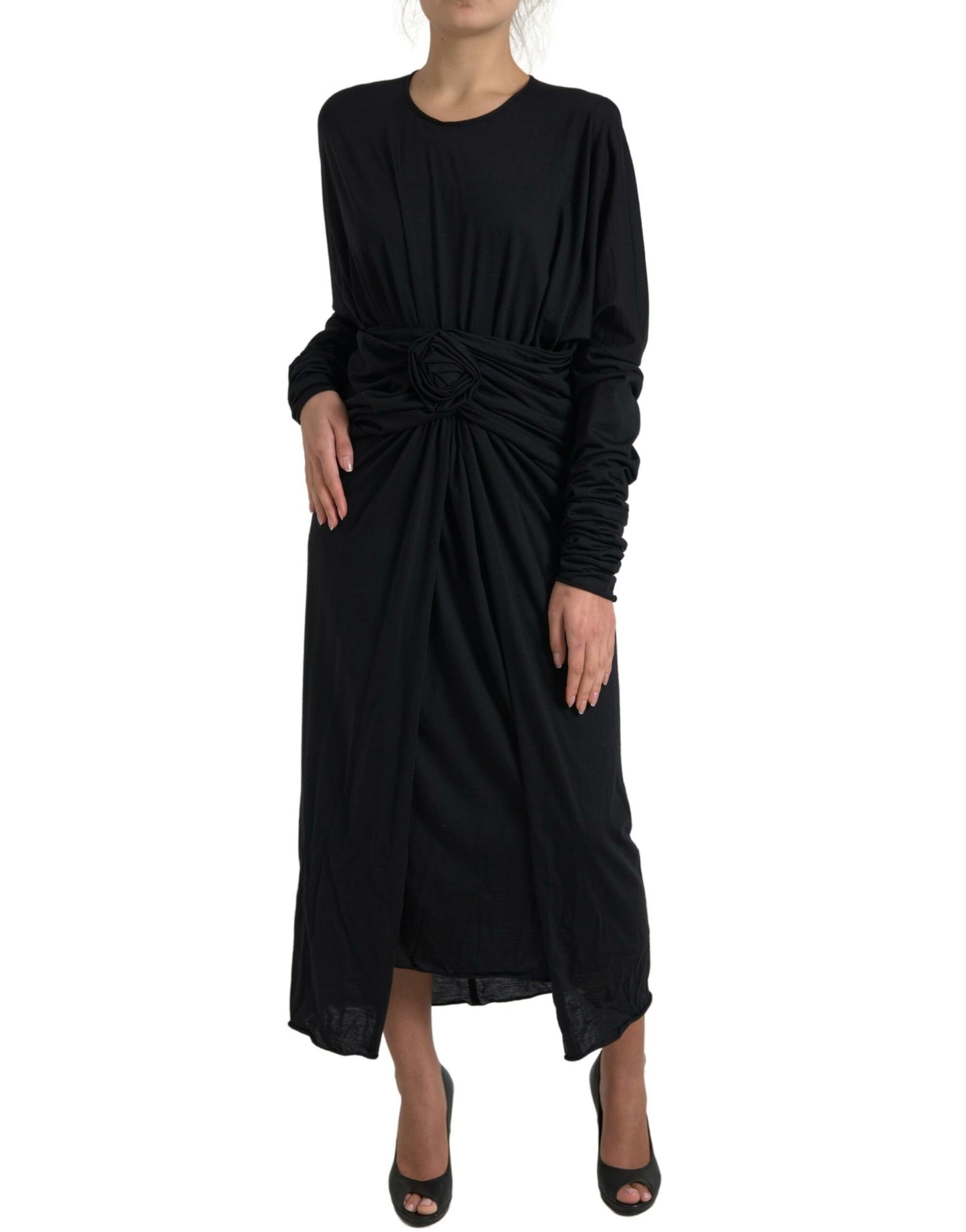 Dolce &amp; Gabbana Robe fourreau mi-longue en laine noire