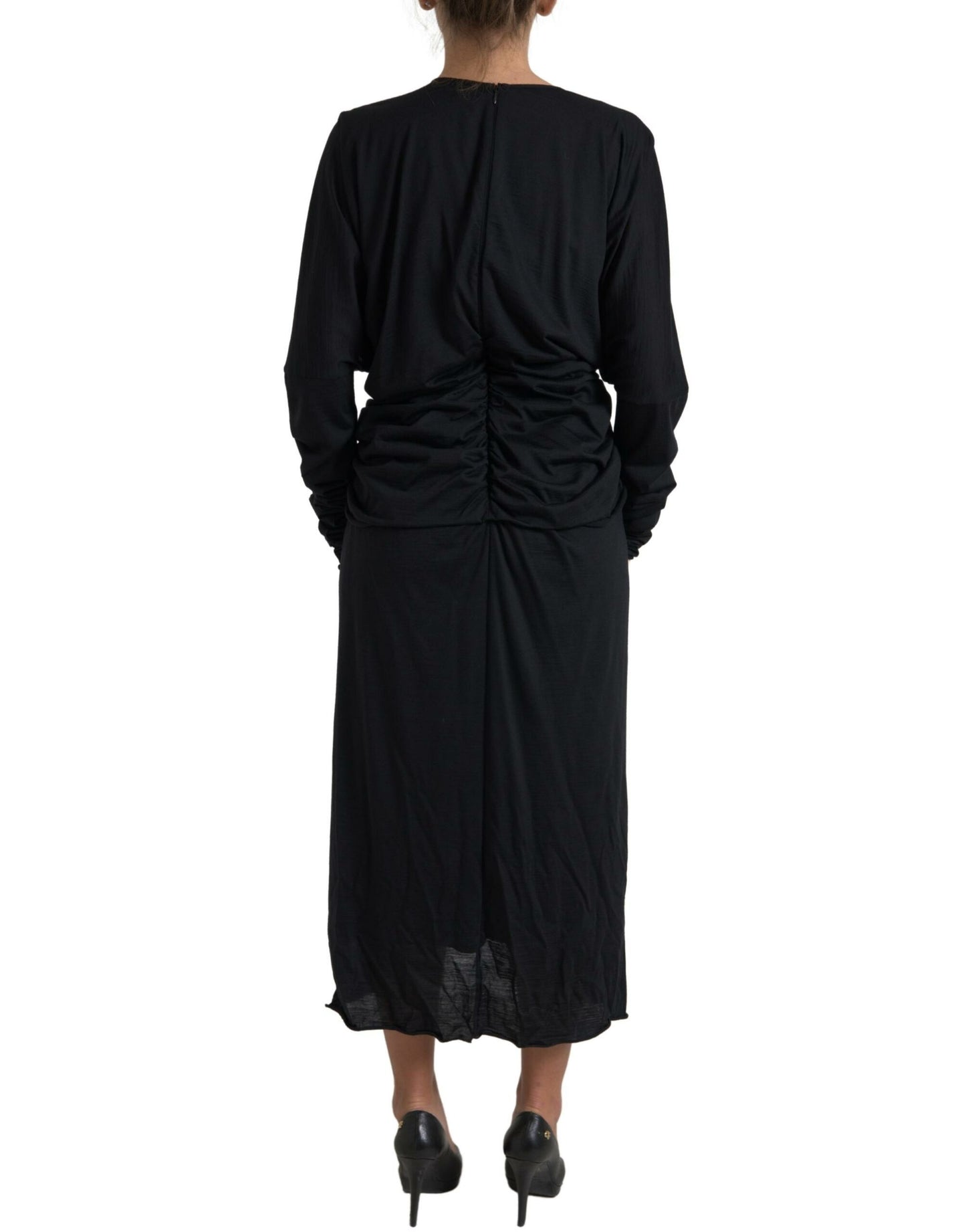 Dolce &amp; Gabbana Robe fourreau mi-longue en laine noire