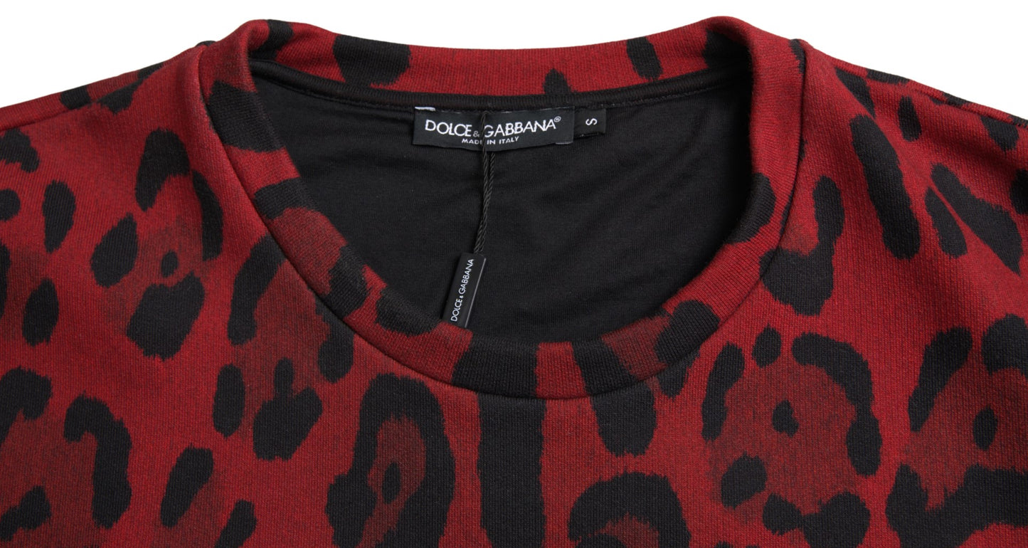 Dolce &amp; Gabbana T-shirt débardeur sans manches en coton léopard rouge