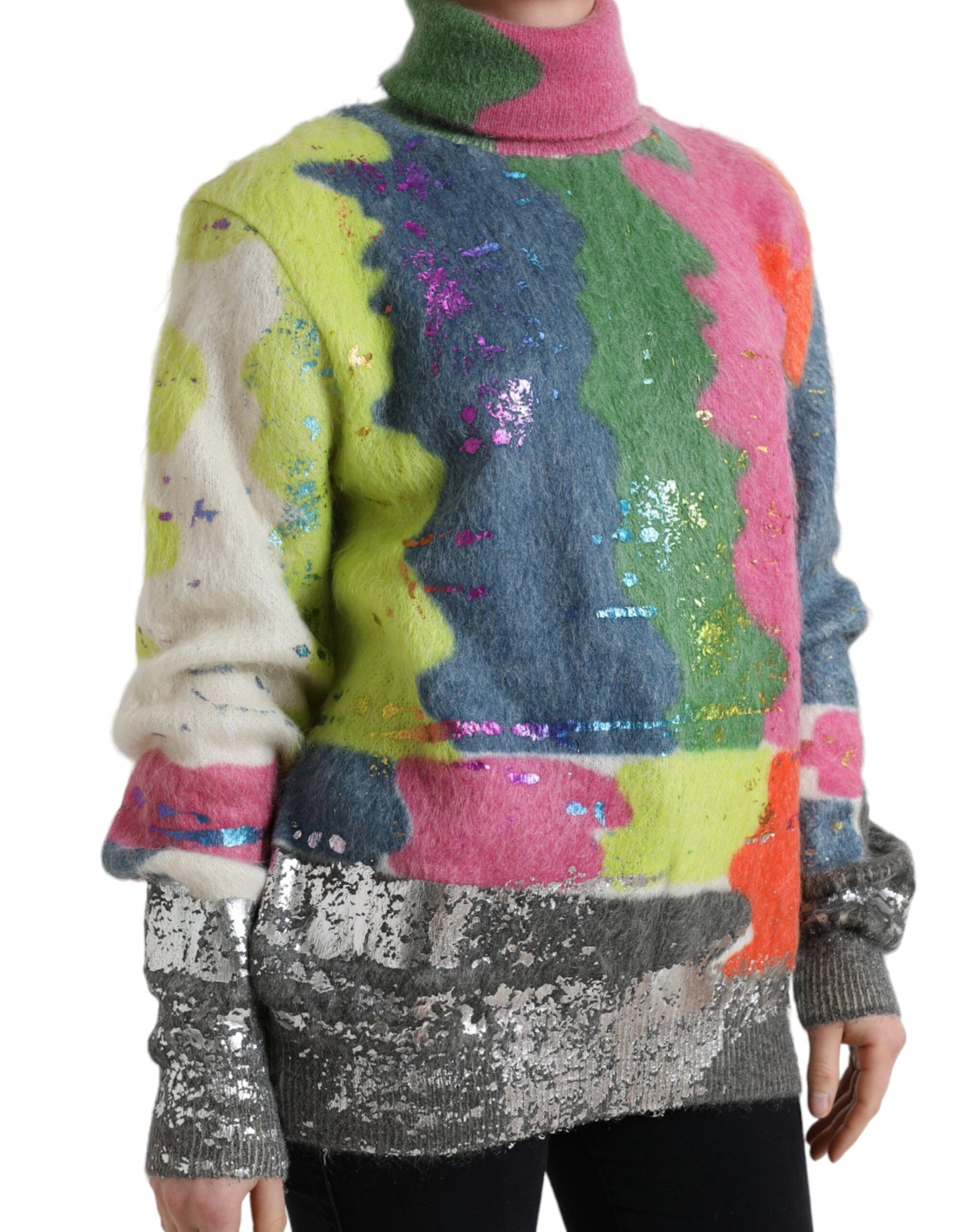 Mehrfarbiger Rollkragenpullover aus Mohair von Dolce &amp; Gabbana