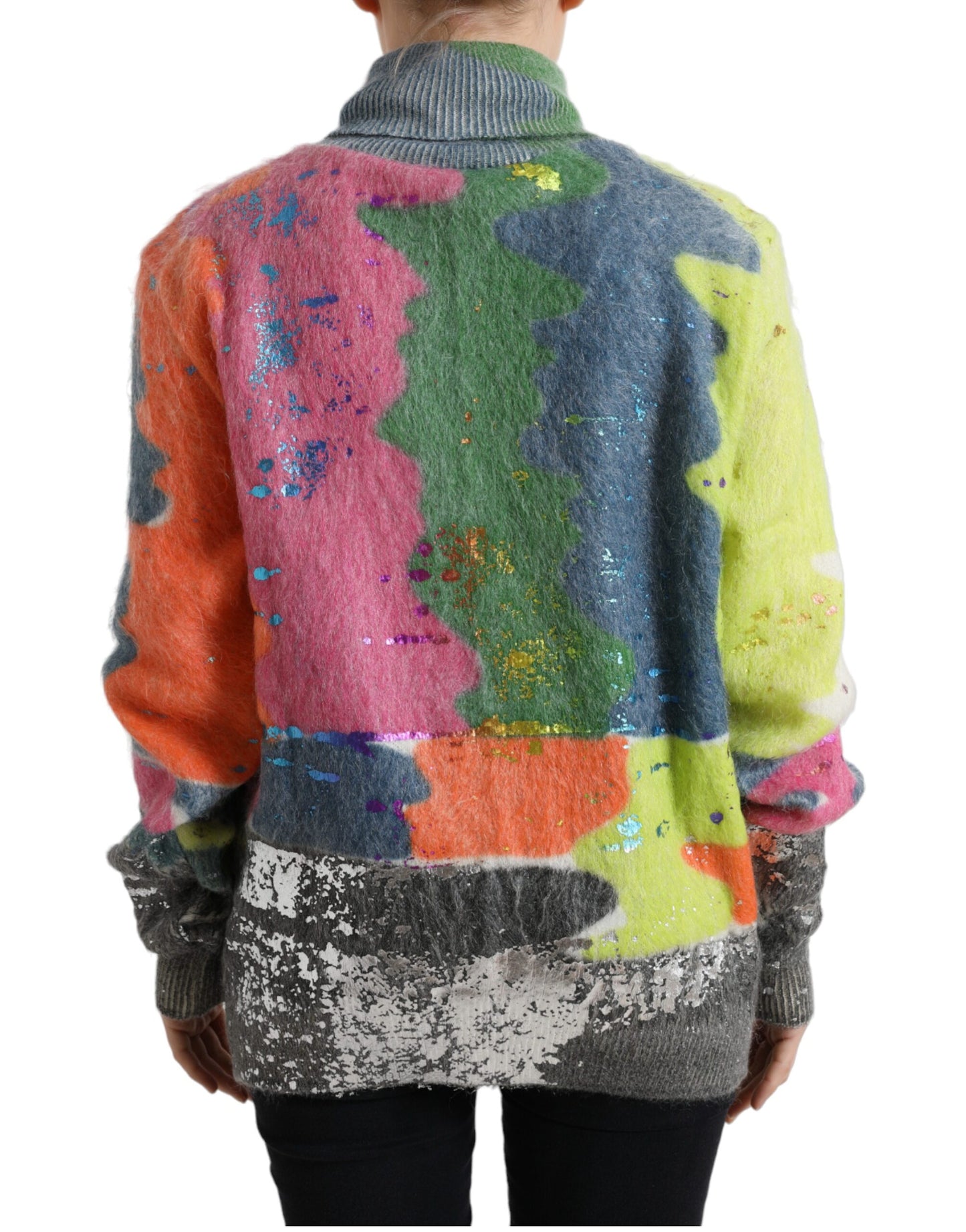 Mehrfarbiger Rollkragenpullover aus Mohair von Dolce &amp; Gabbana