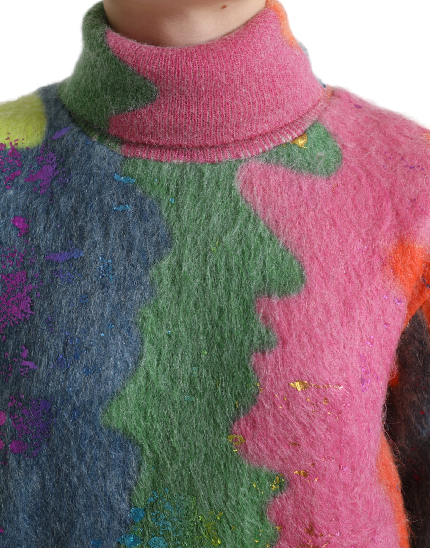 Mehrfarbiger Rollkragenpullover aus Mohair von Dolce &amp; Gabbana