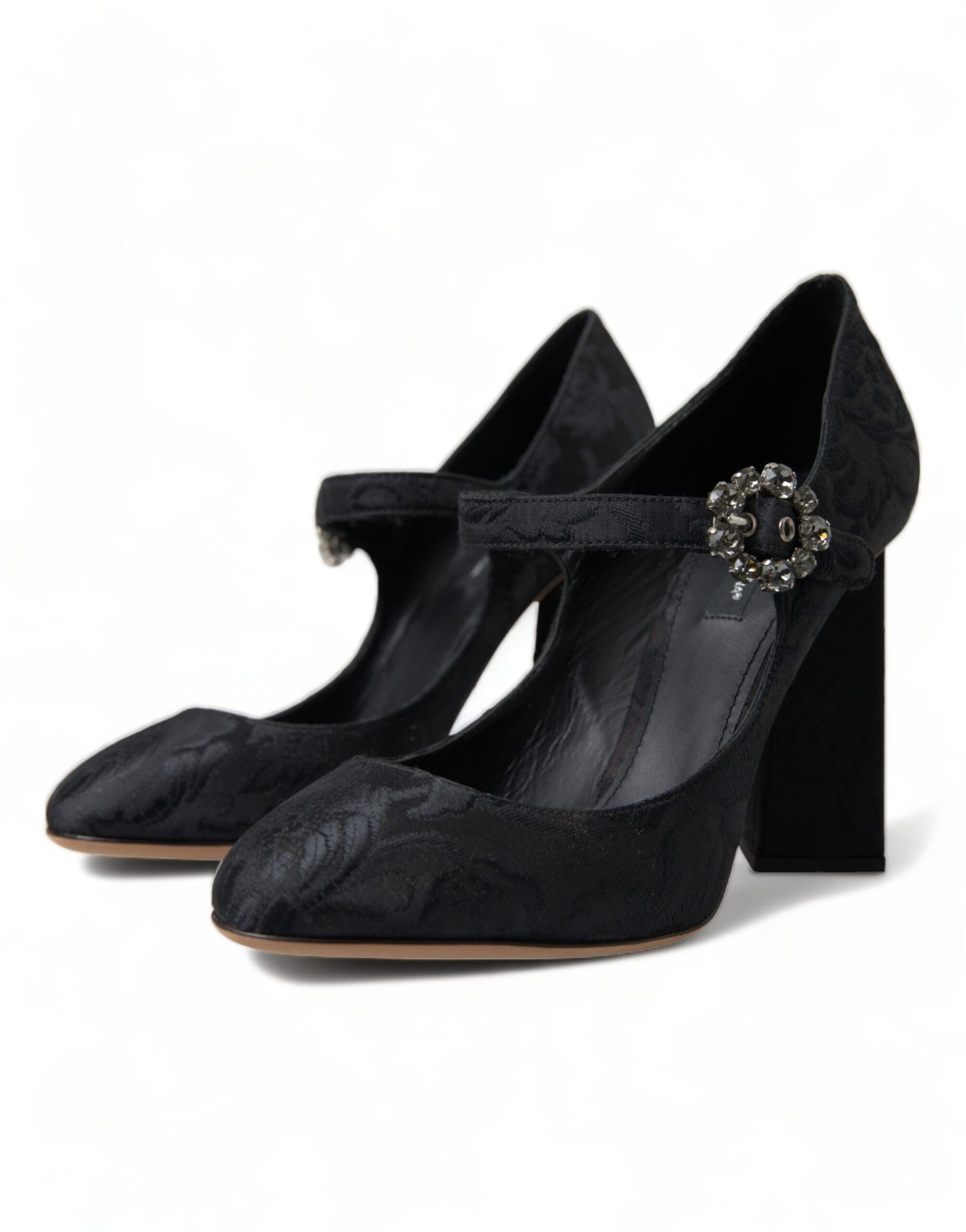 Dolce &amp; Gabbana Chaussures à talons Mary Janes en brocart noir