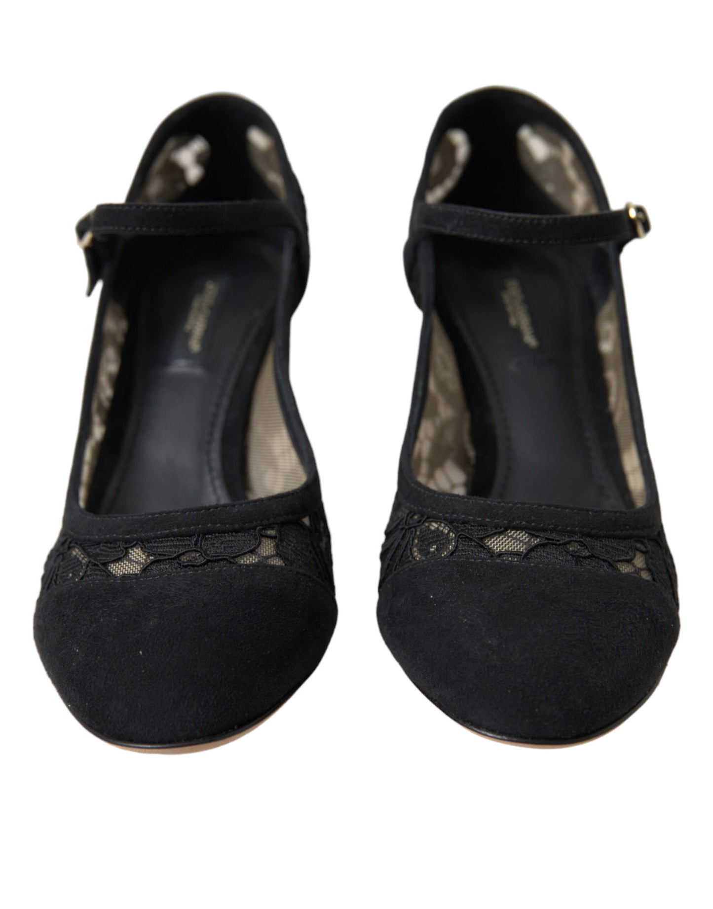 Dolce &amp; Gabbana Schwarze Mary Jane Taormina Spitzenpumps