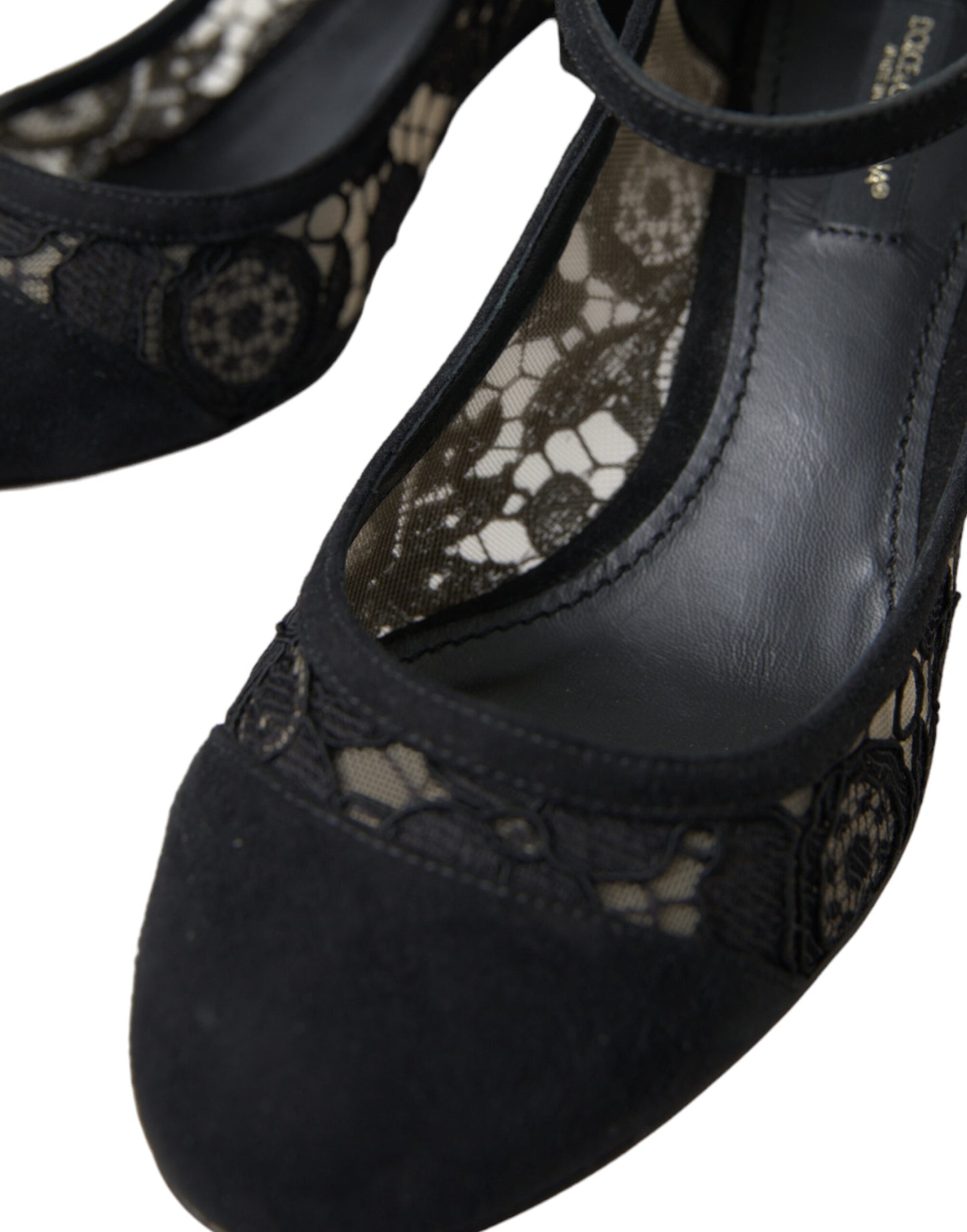 Dolce &amp; Gabbana Escarpins noirs en dentelle Mary Jane Taormina