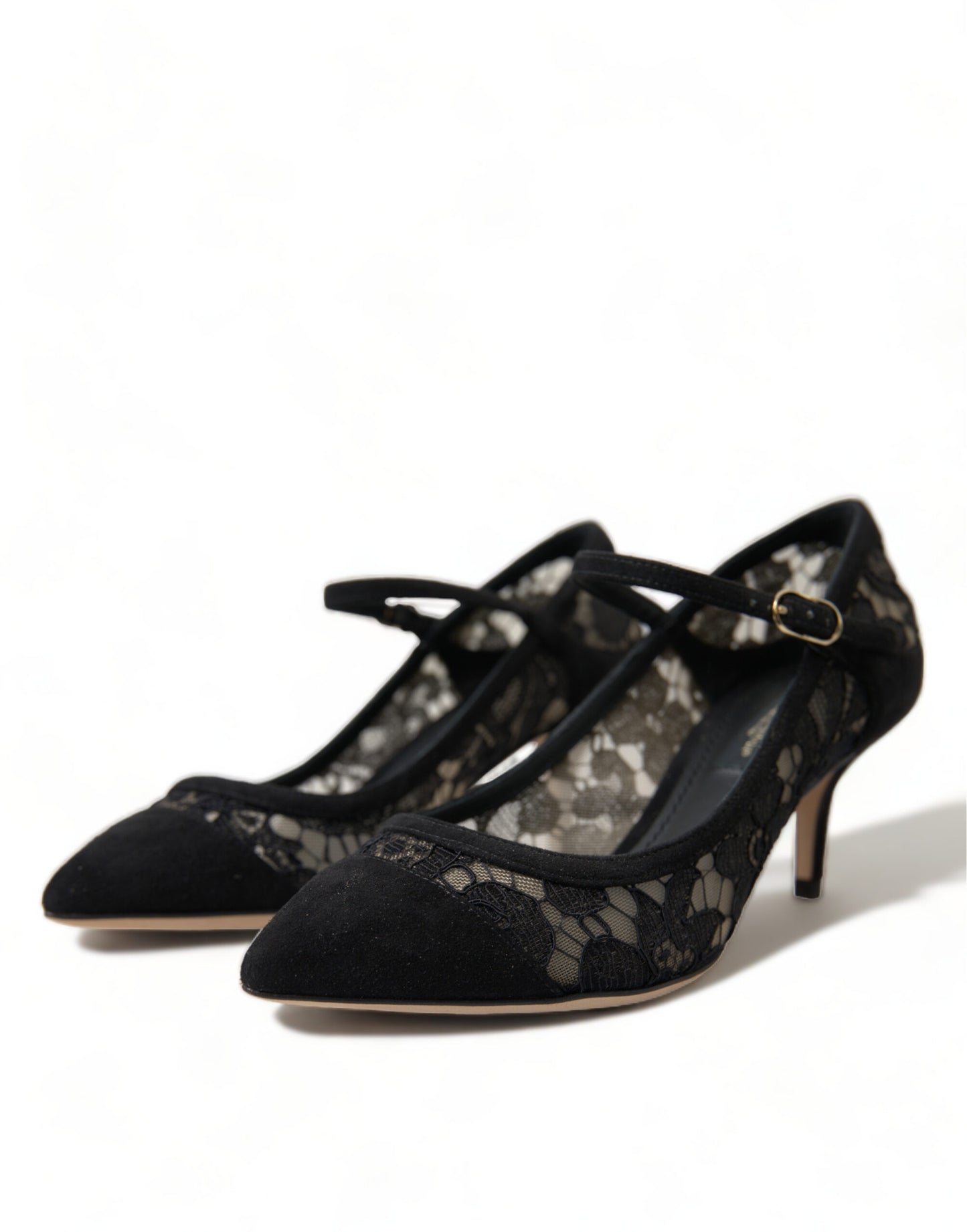 Dolce &amp; Gabbana Escarpins en dentelle Taormina en viscose noire