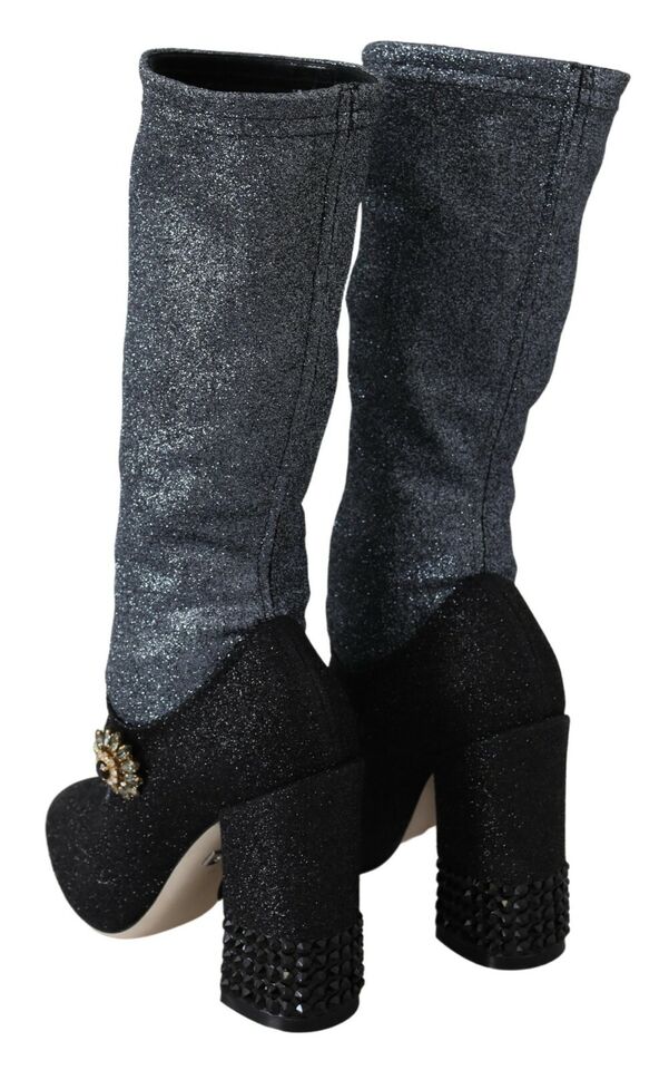 Dolce &amp; Gabbana Bottines Mary Janes en cristal noir