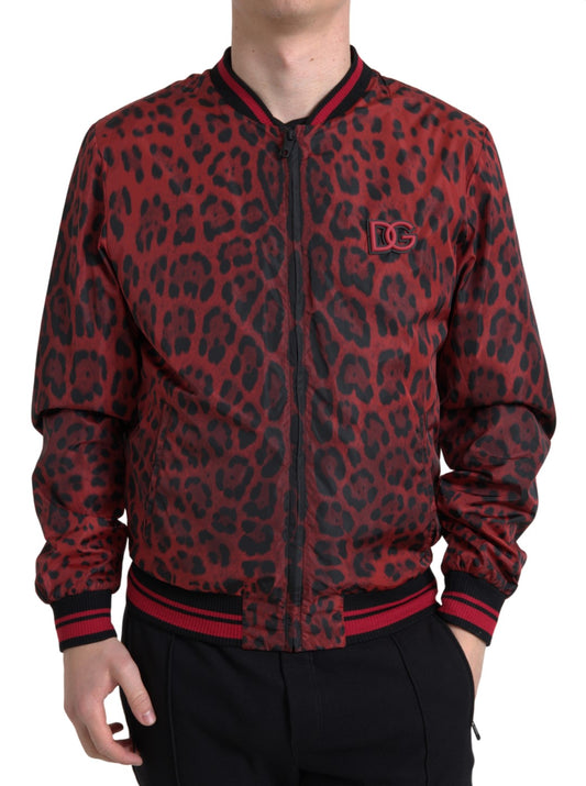 Dolce &amp; Gabbana Veste courte bomber léopard rouge